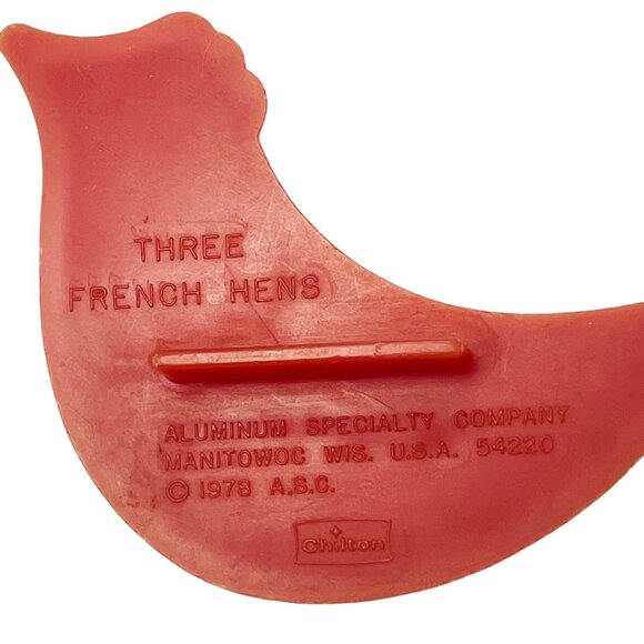 Vintage 1978 Chilton Three French Hens Cookie Cutter Imprint 3.5 inches - Picture 6 of 7